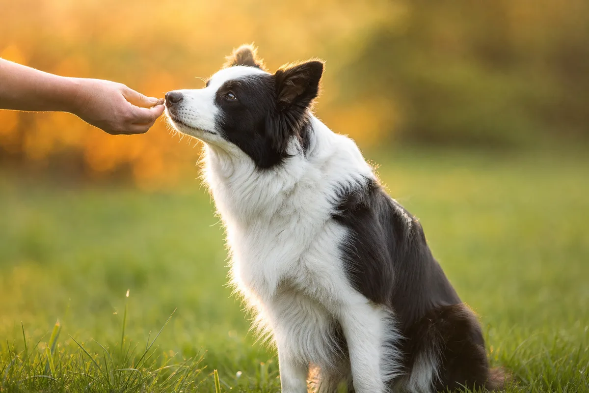 Illustration générique d’un chien recevant une récompense